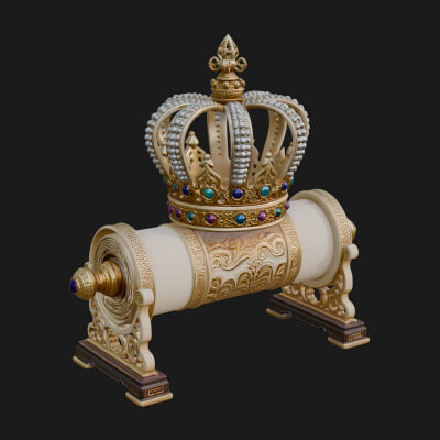 Crowned Scroll Holder Model Design 2 3D Print Model