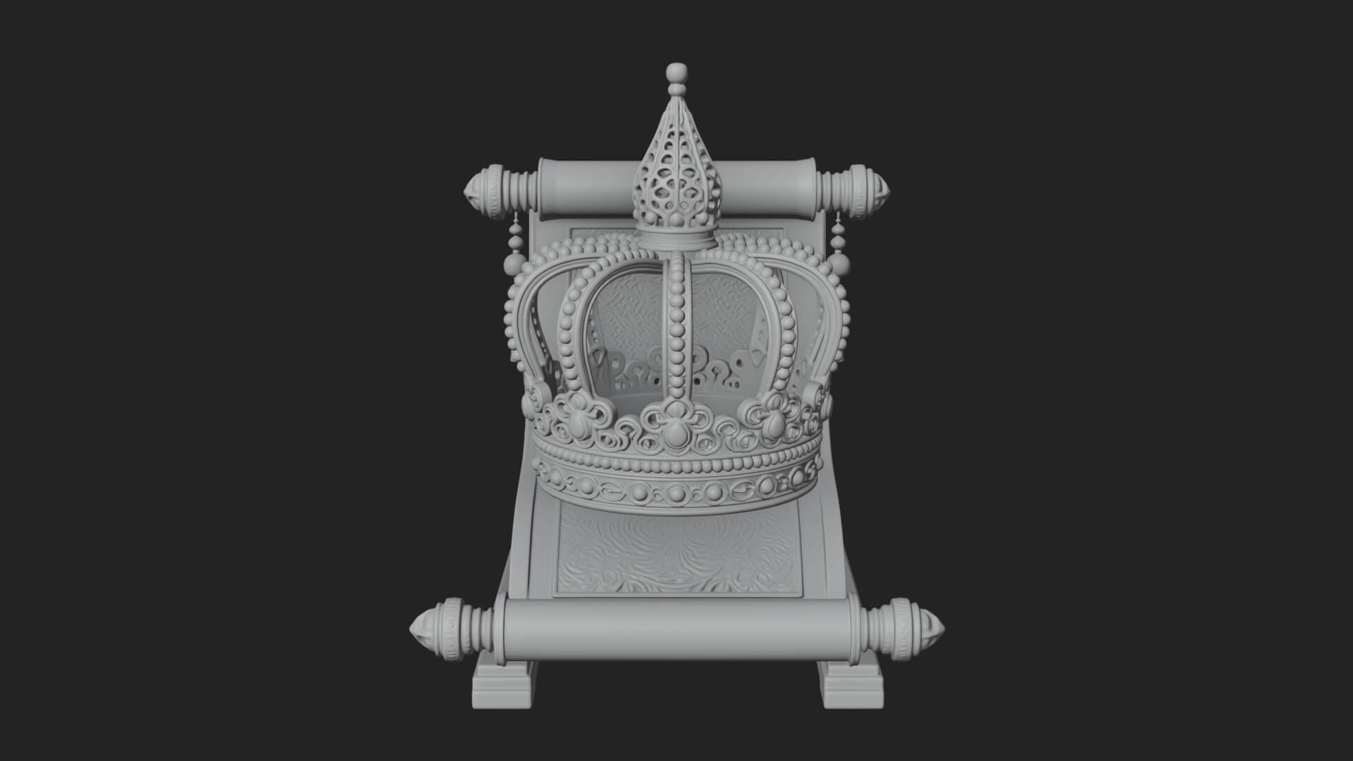 Crowned Scroll Holder Model Design 3 3D Print Model 3D Model