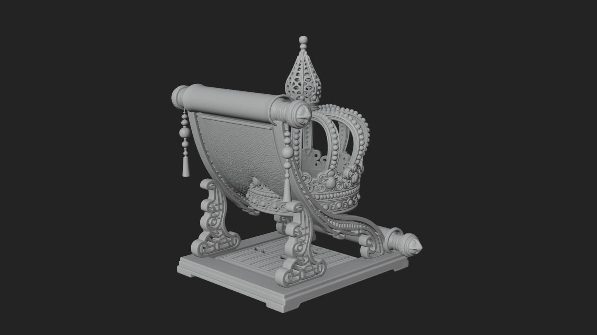 Crowned Scroll Holder Model Design 3 3D Print Model 3D Model