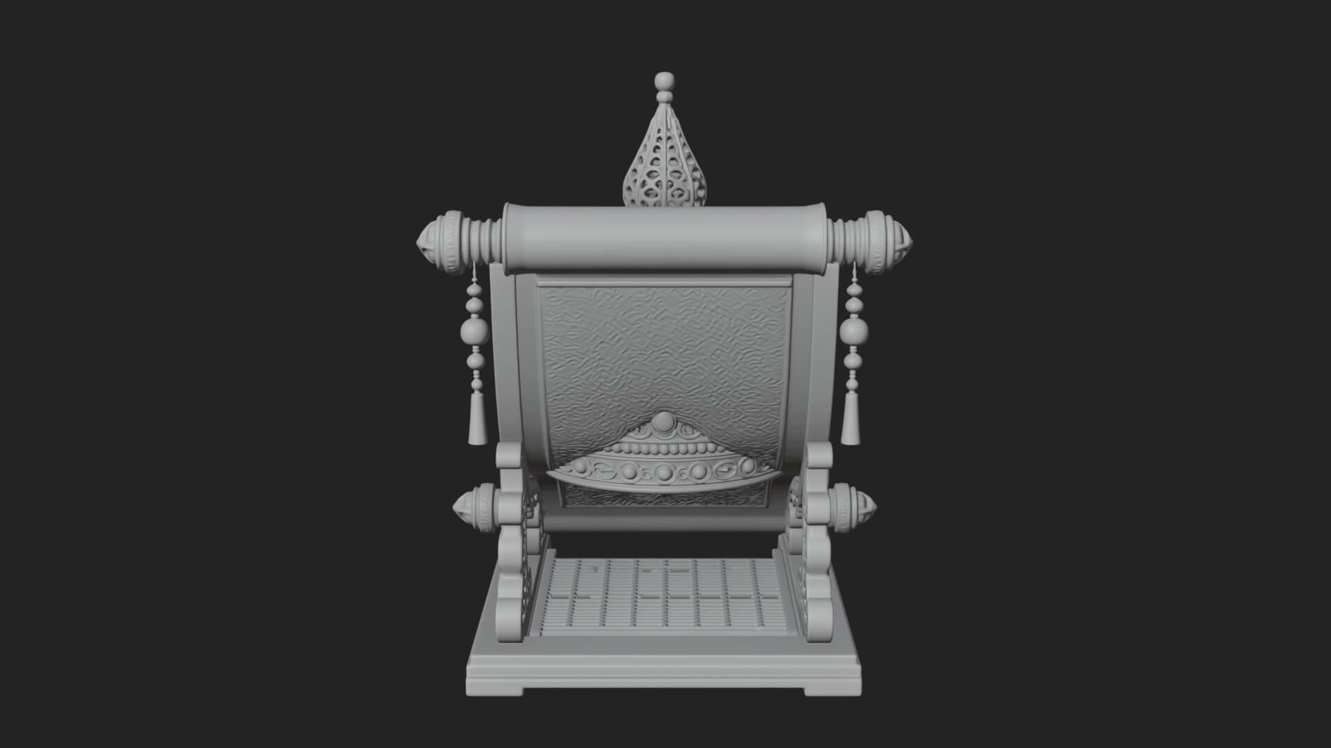 Crowned Scroll Holder Model Design 3 3D Print Model 3D Model