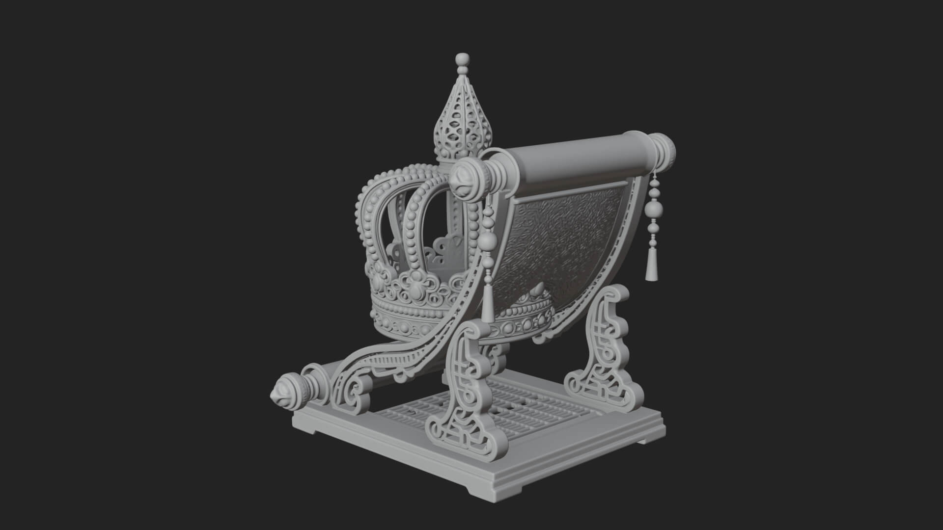 Crowned Scroll Holder Model Design 3 3D Print Model 3D Model
