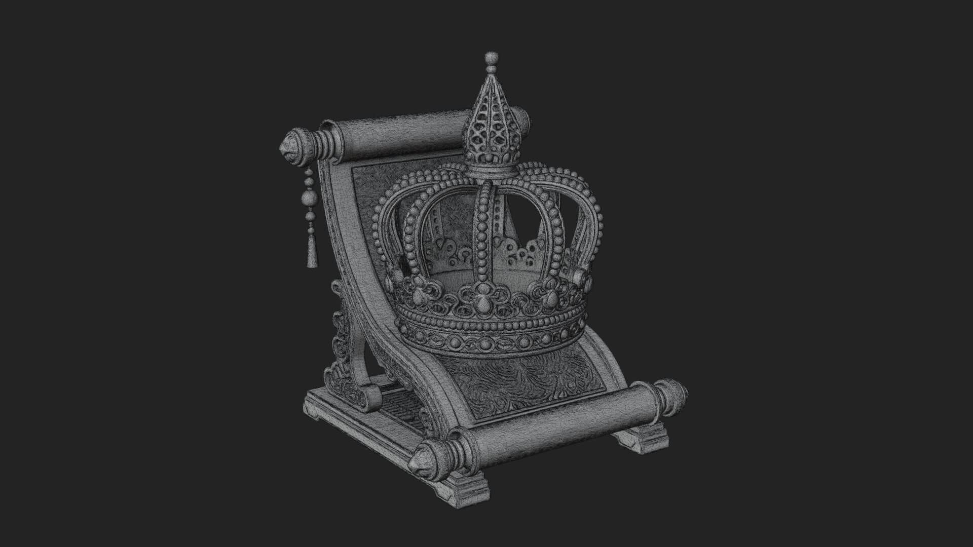 Crowned Scroll Holder Model Design 3 3D Print Model 3D Model