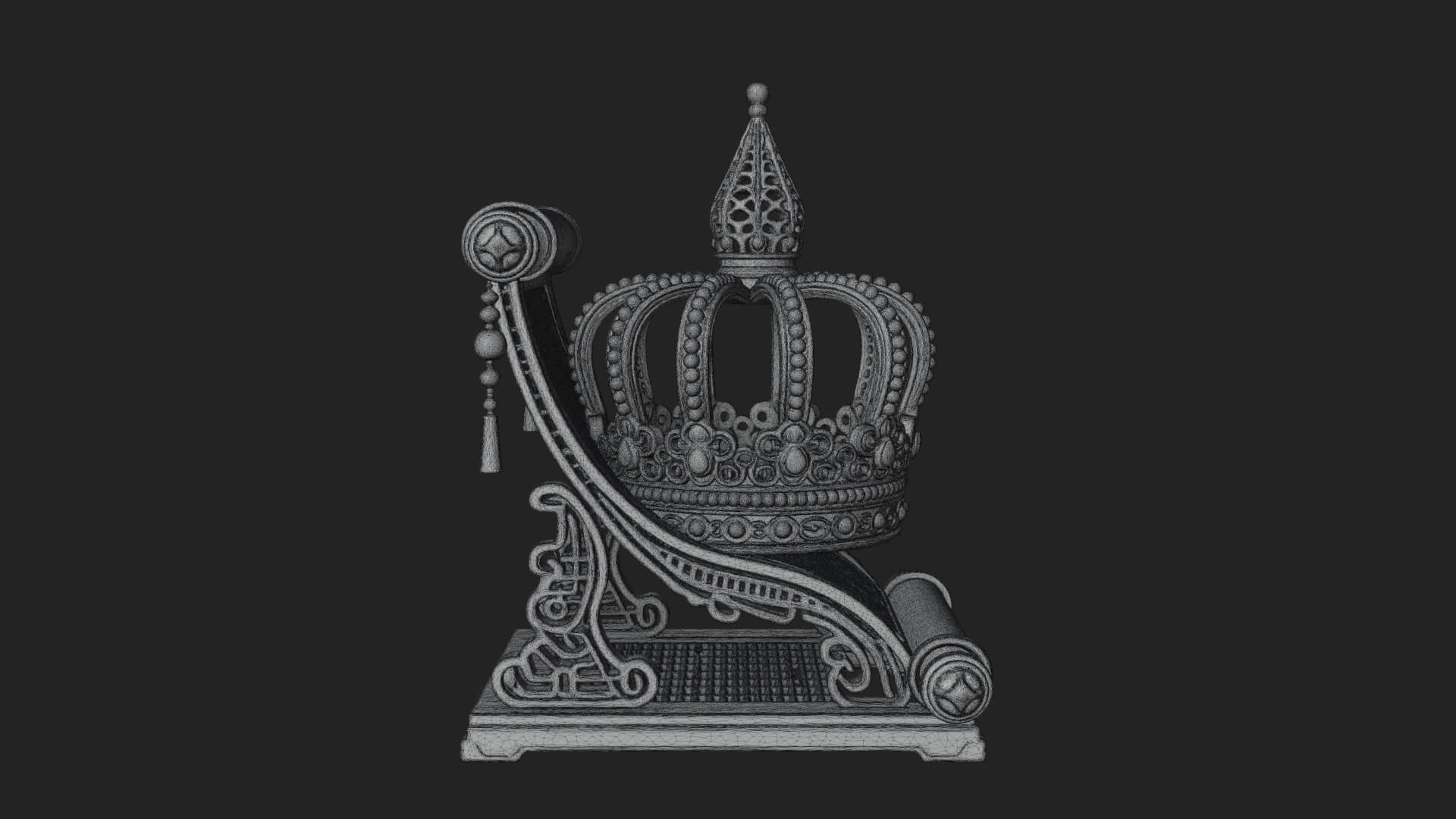 Crowned Scroll Holder Model Design 3 3D Print Model 3D Model