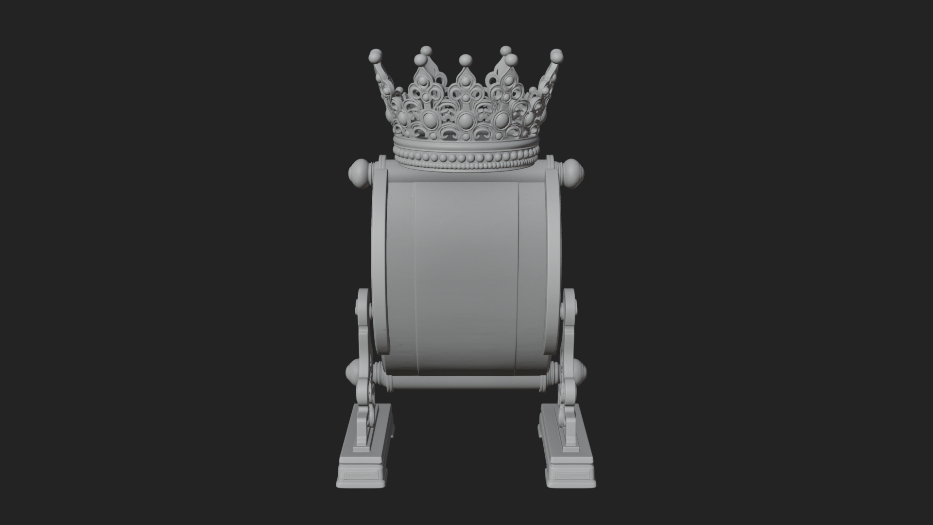 Crowned Scroll Holder Model Design 4 3D Print Model 3D Model