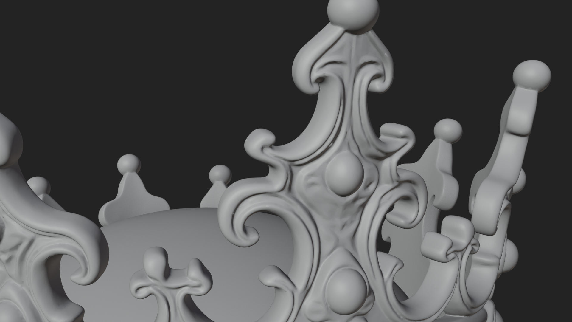 Crowned Skeleton King Bust Statue Design 13 3D Print 3D Model