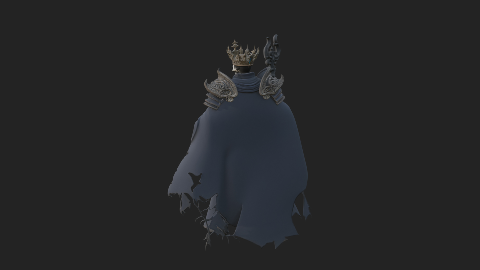Crowned Skeleton King Statue Design 1 3D Print Model 3D Model