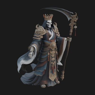 Crowned Skeleton King Statue Design 11 3D Print Model