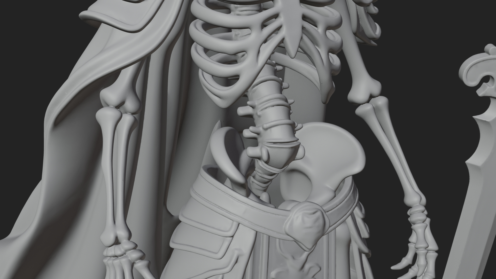 Crowned Skeleton King Statue Design 12 3D Print Model 3D Model