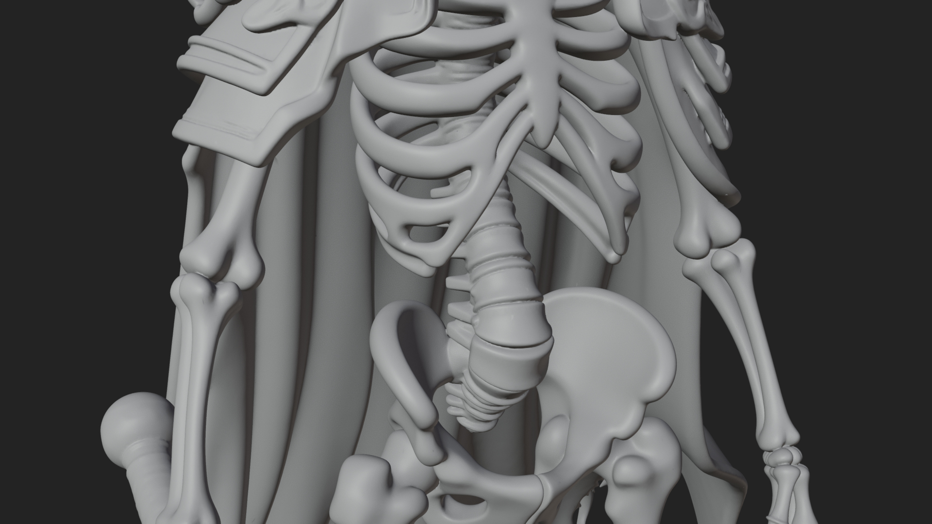 Crowned Skeleton King Statue Design 14 3D Print Model 3D Model