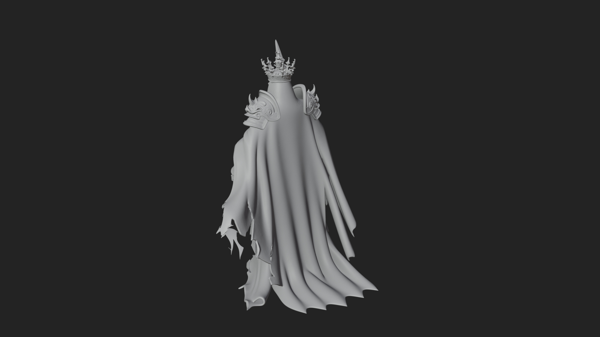 Crowned Skeleton King Statue Design 15 3D Print Model 3D Model