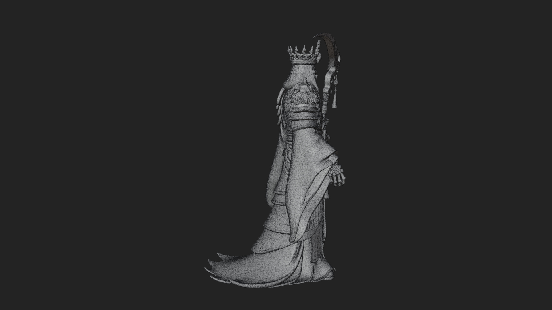 Crowned Skeleton King Statue Design 16 3D Print Model 3D Model