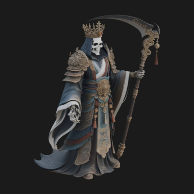 Crowned Skeleton King Statue Design 16 3D Print Model