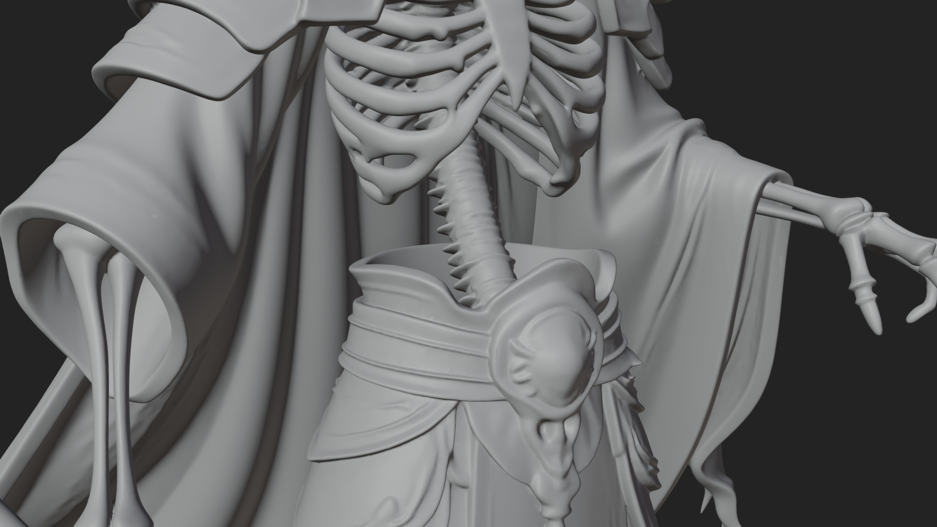 Crowned Skeleton King Statue Design 17 3D Print Model 3D Model