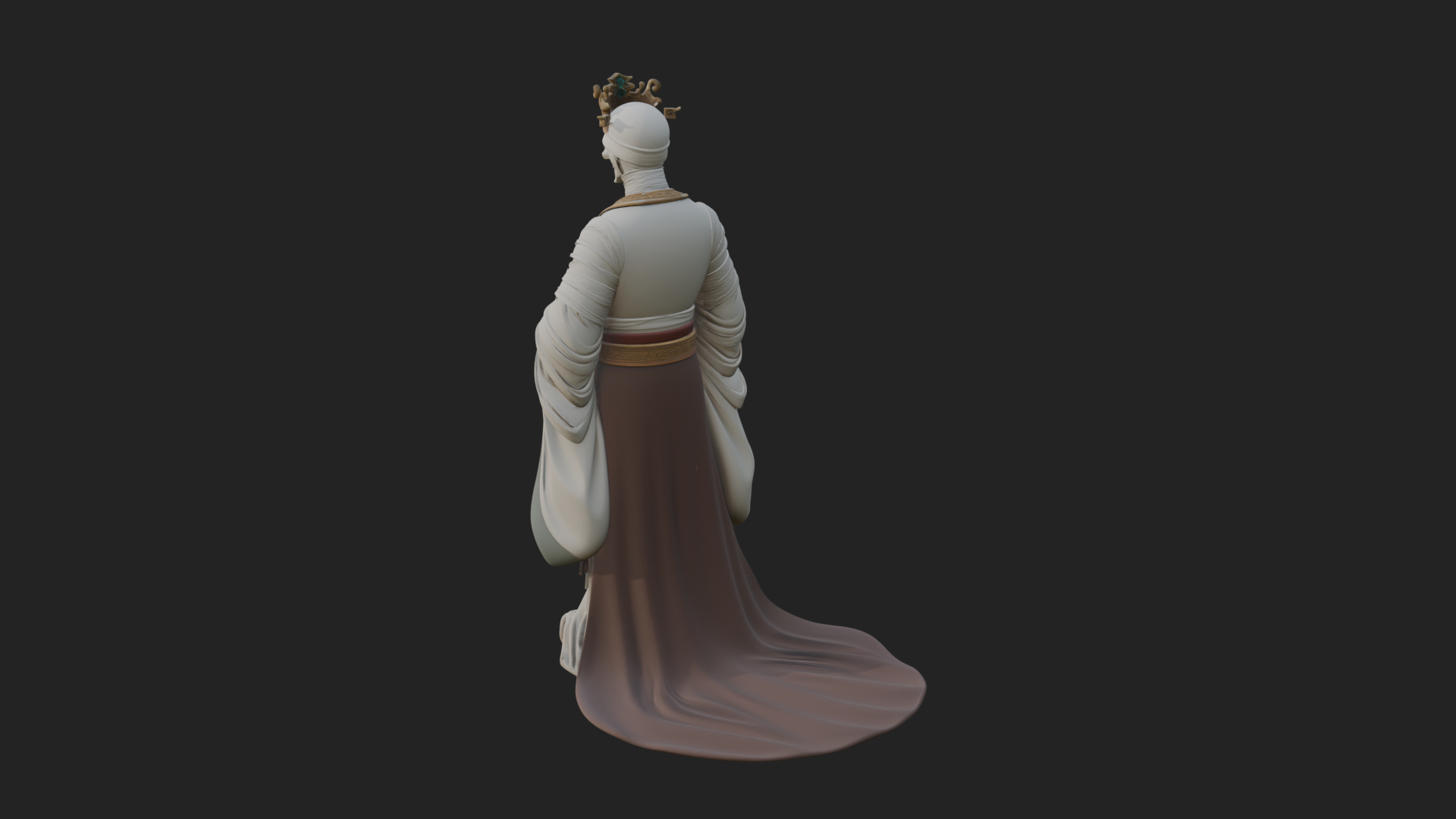 Crowned Skeleton King Statue Design 18 3D Print Model 3D Model