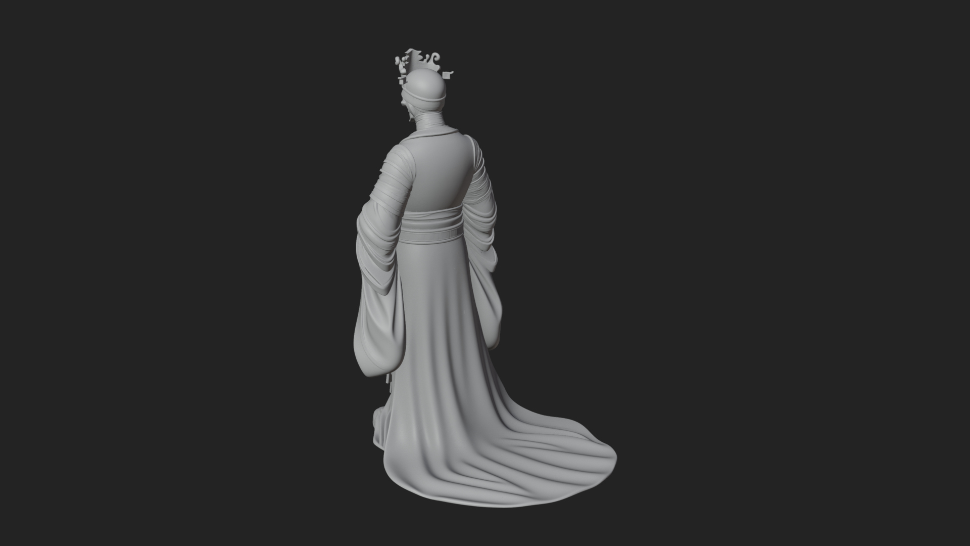 Crowned Skeleton King Statue Design 18 3D Print Model 3D Model