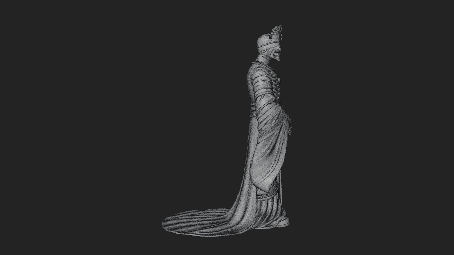 Crowned Skeleton King Statue Design 18 3D Print Model 3D Model