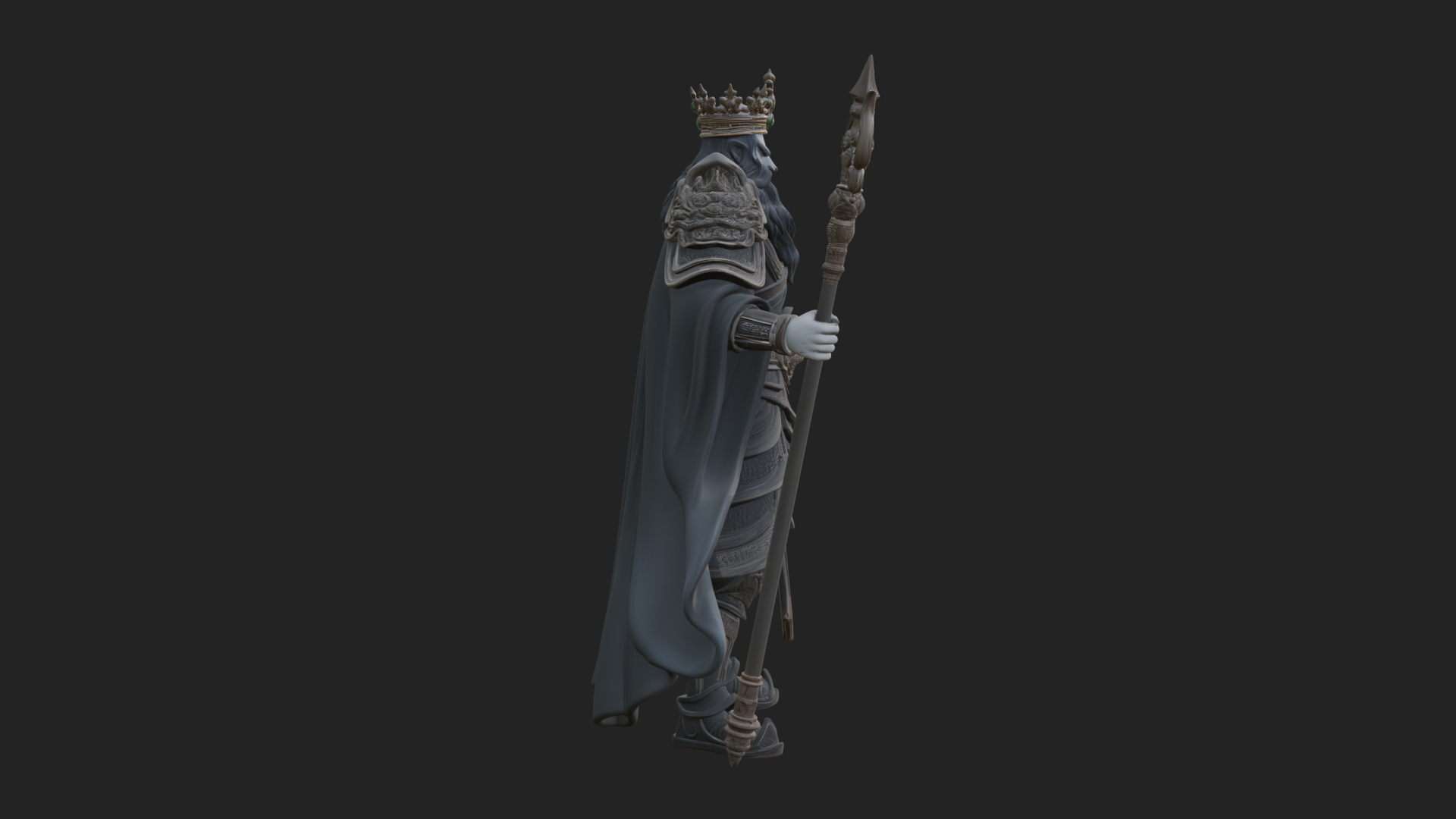 Crowned Skeleton King Statue Design 19 3D Print Model 3D Model