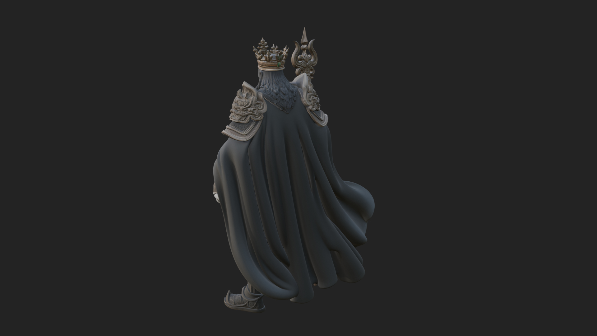 Crowned Skeleton King Statue Design 19 3D Print Model 3D Model