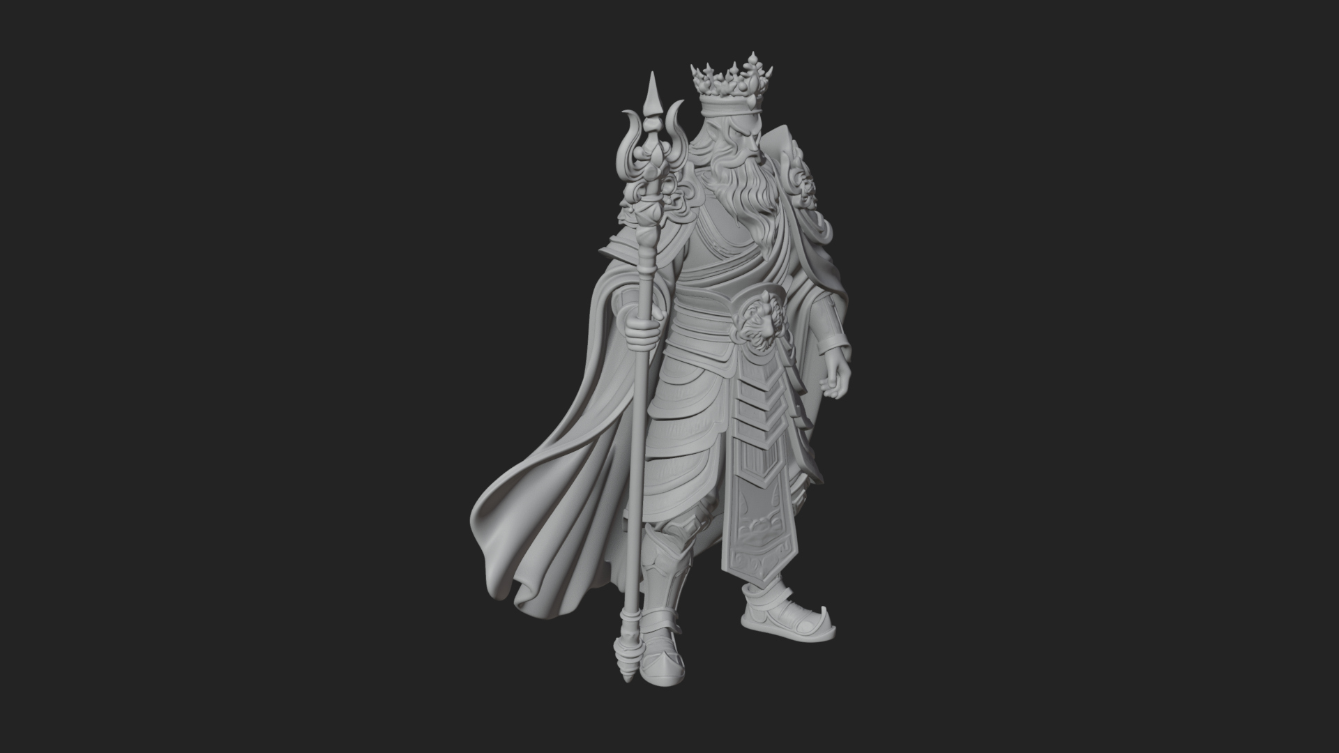 Crowned Skeleton King Statue Design 19 3D Print Model 3D Model