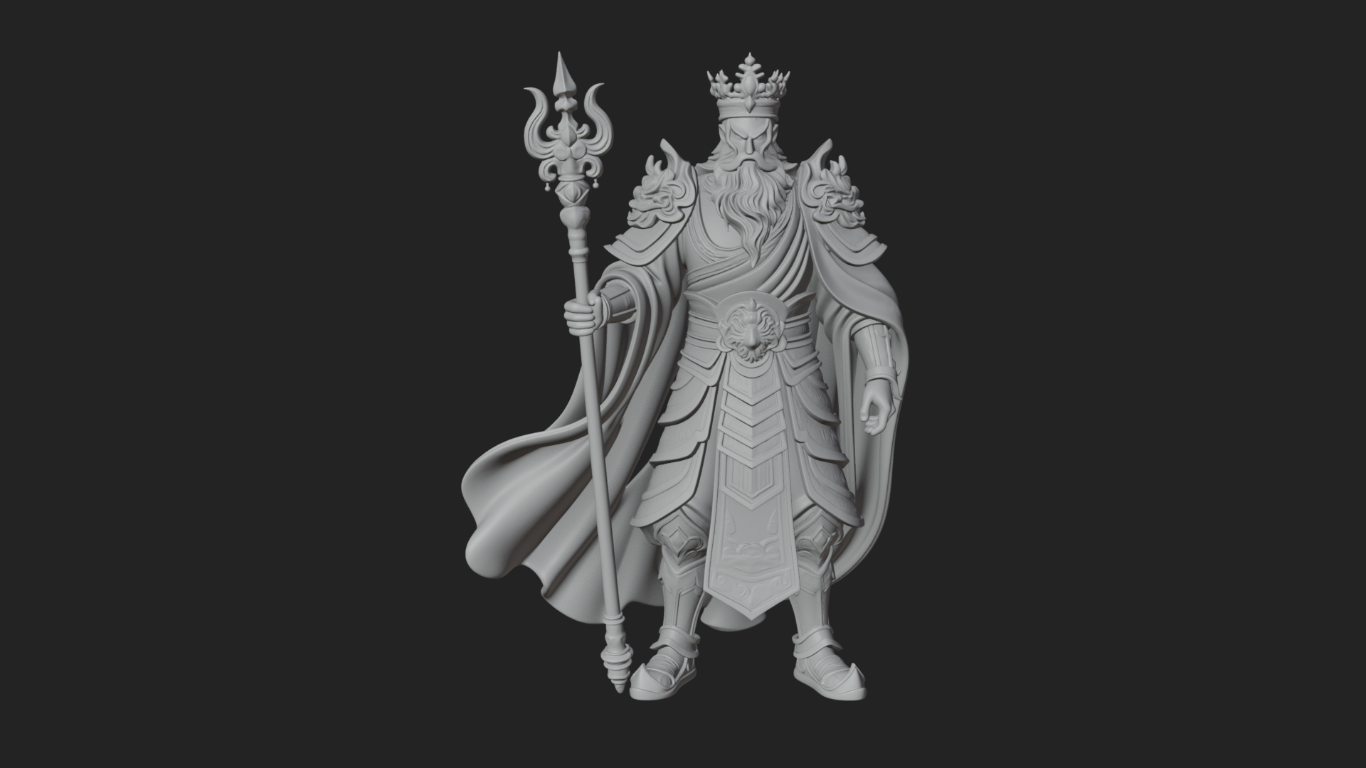 Crowned Skeleton King Statue Design 19 3D Print Model 3D Model