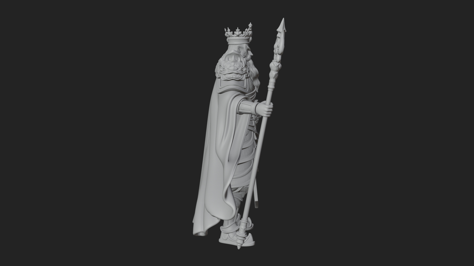 Crowned Skeleton King Statue Design 19 3D Print Model 3D Model