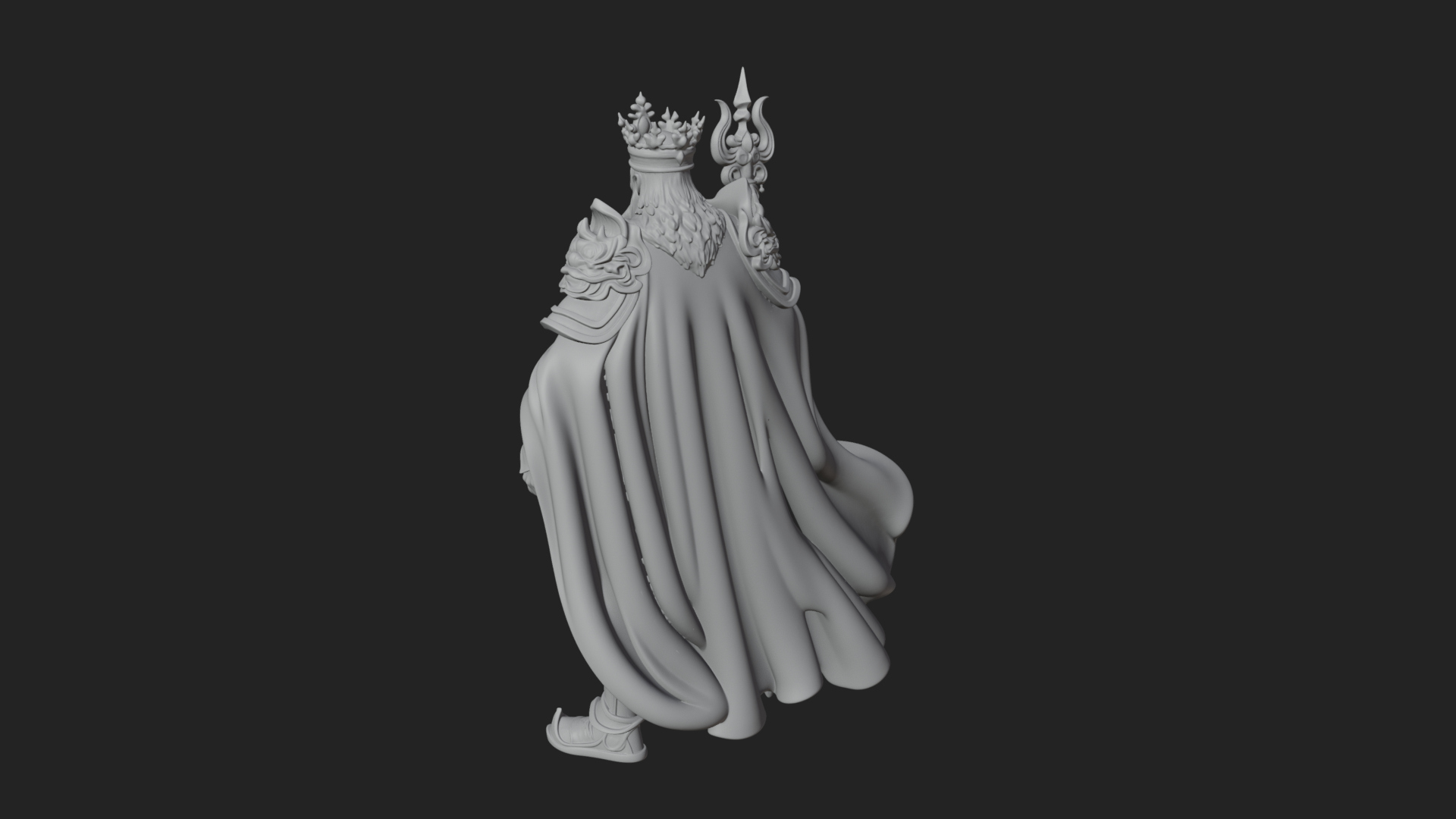 Crowned Skeleton King Statue Design 19 3D Print Model 3D Model