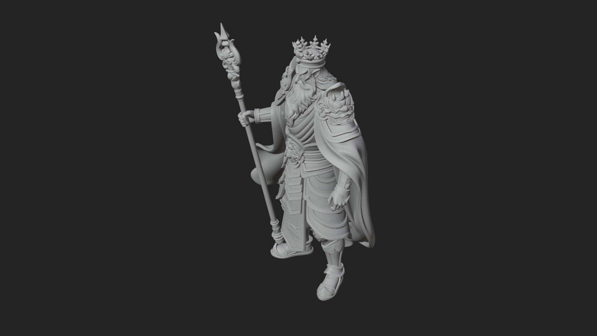 Crowned Skeleton King Statue Design 19 3D Print Model 3D Model