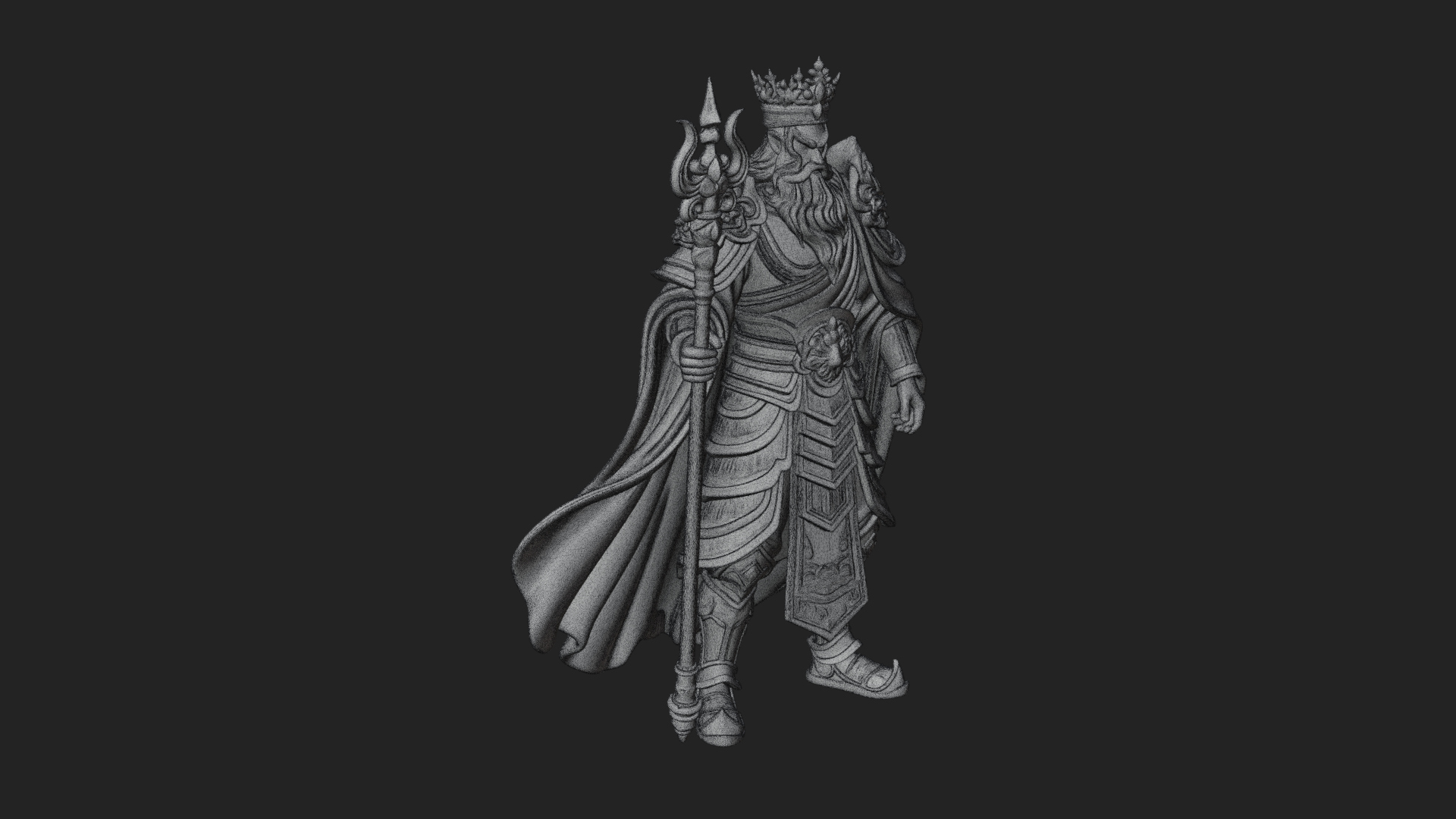 Crowned Skeleton King Statue Design 19 3D Print Model 3D Model