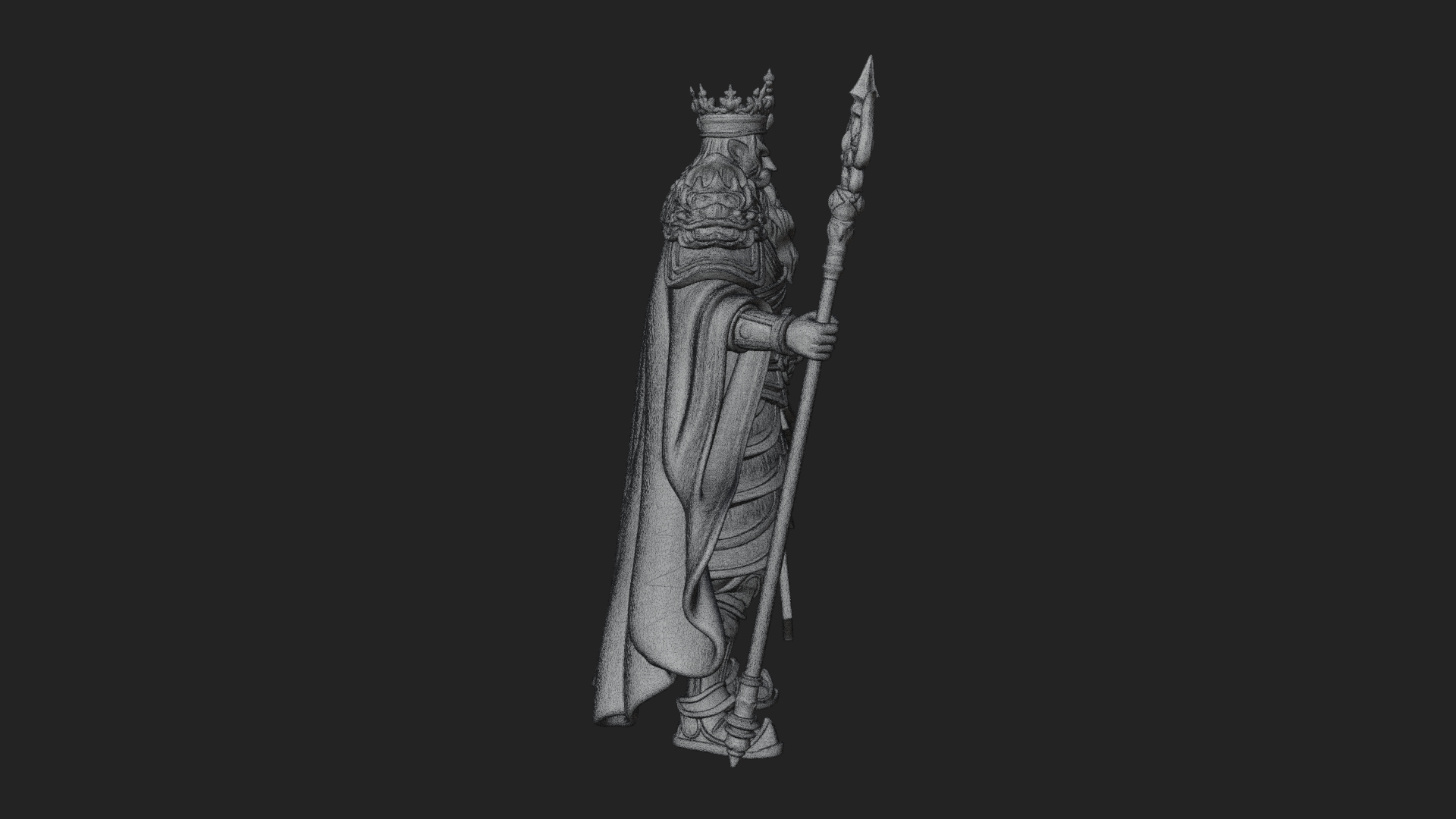Crowned Skeleton King Statue Design 19 3D Print Model 3D Model