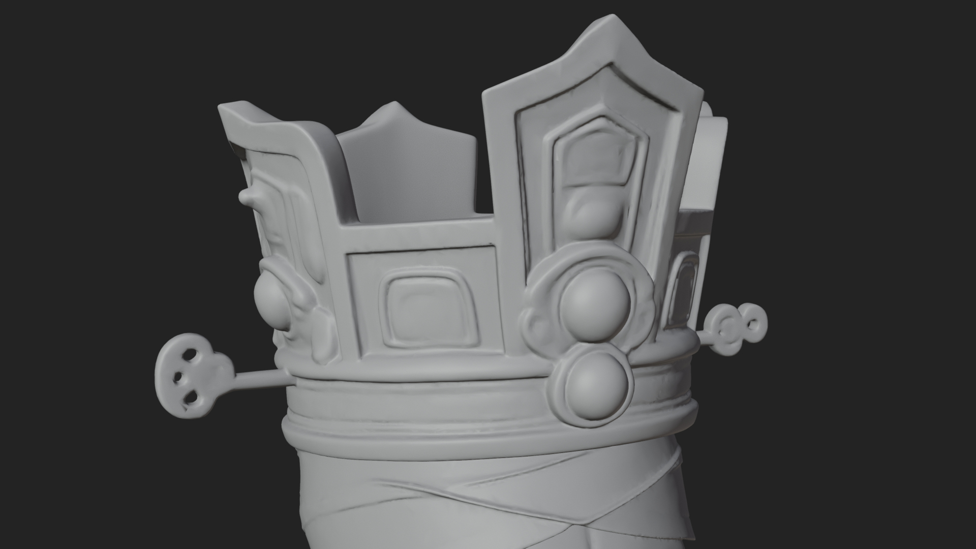 Crowned Skeleton King Statue Design 2 3D Print Model 3D Model