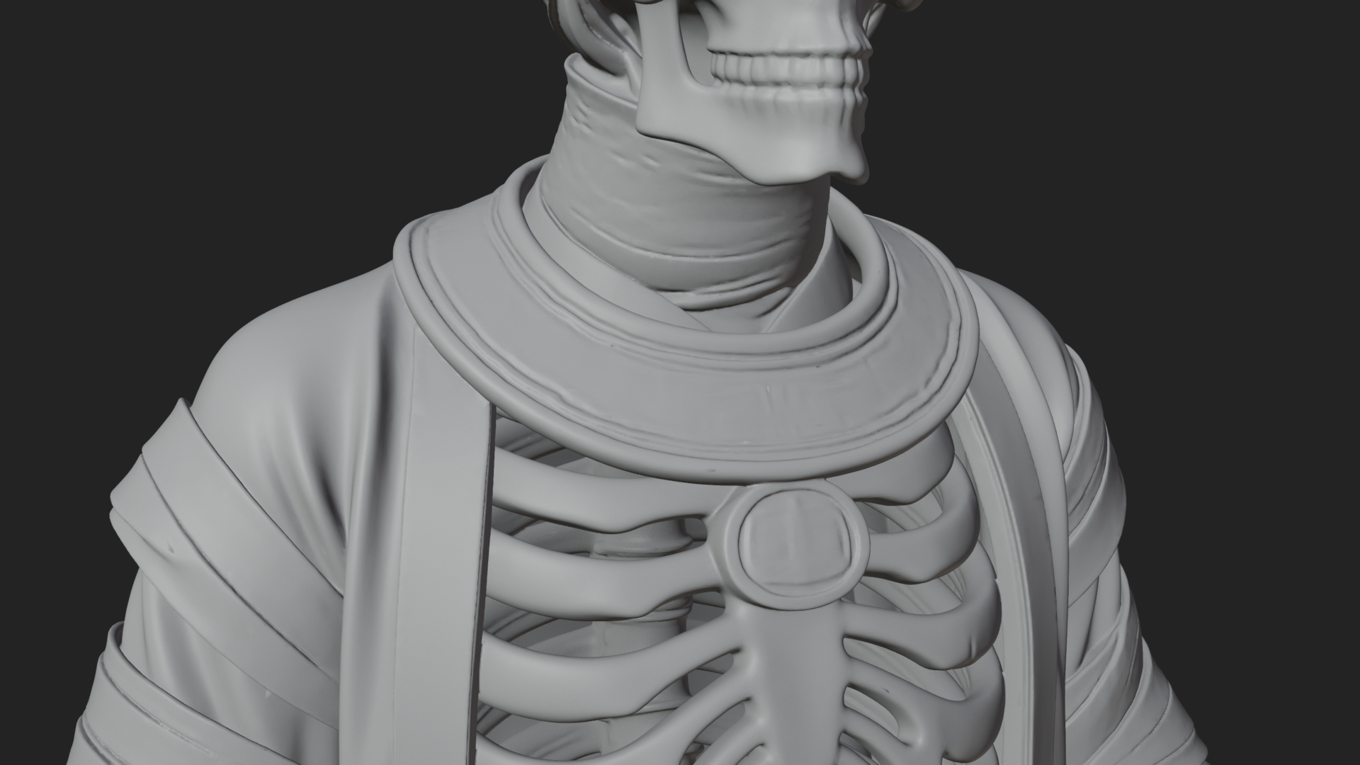 Crowned Skeleton King Statue Design 2 3D Print Model 3D Model
