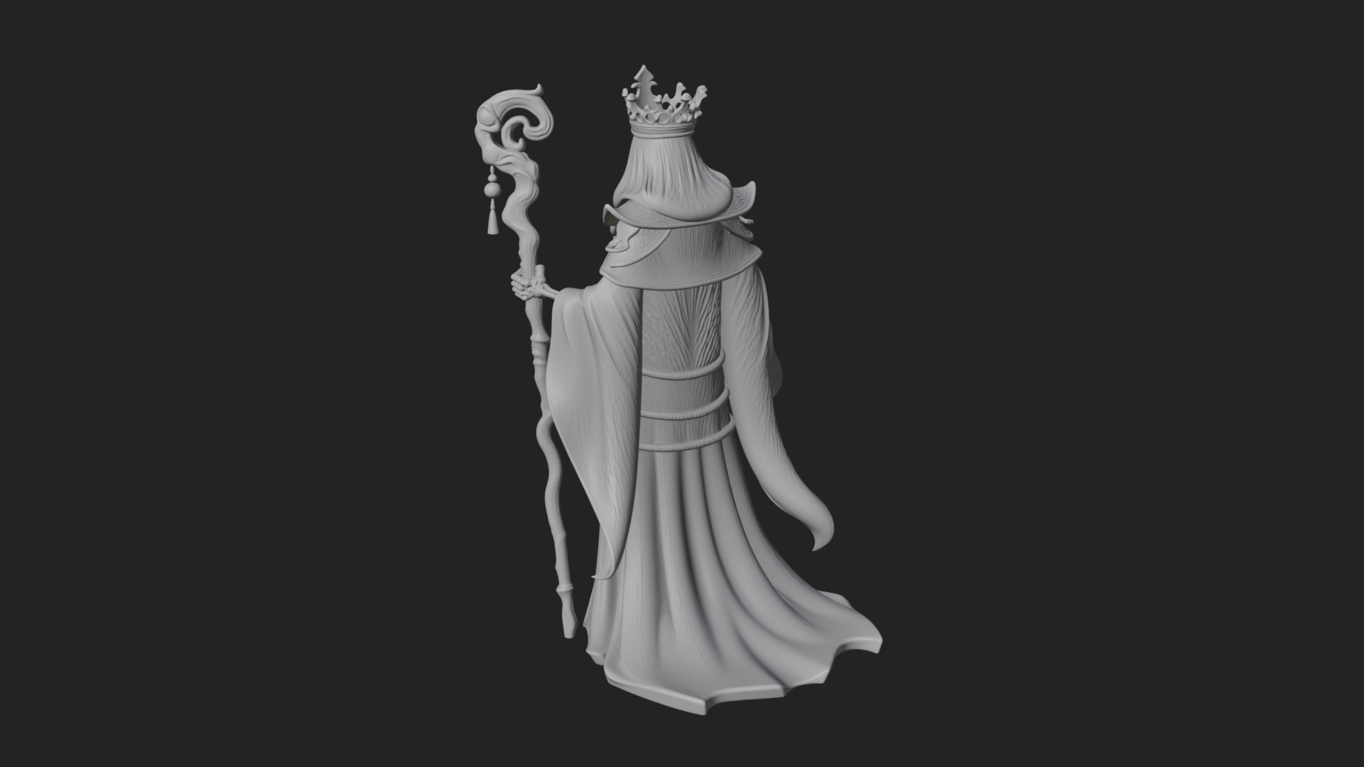 Crowned Skeleton King Statue Design 20 3D Print Model 3D Model