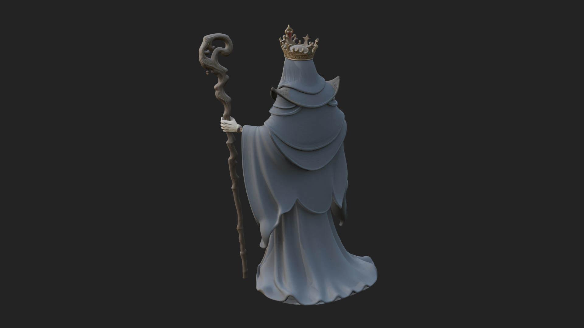 Crowned Skeleton King Statue Design 21 3D Print Model 3D Model