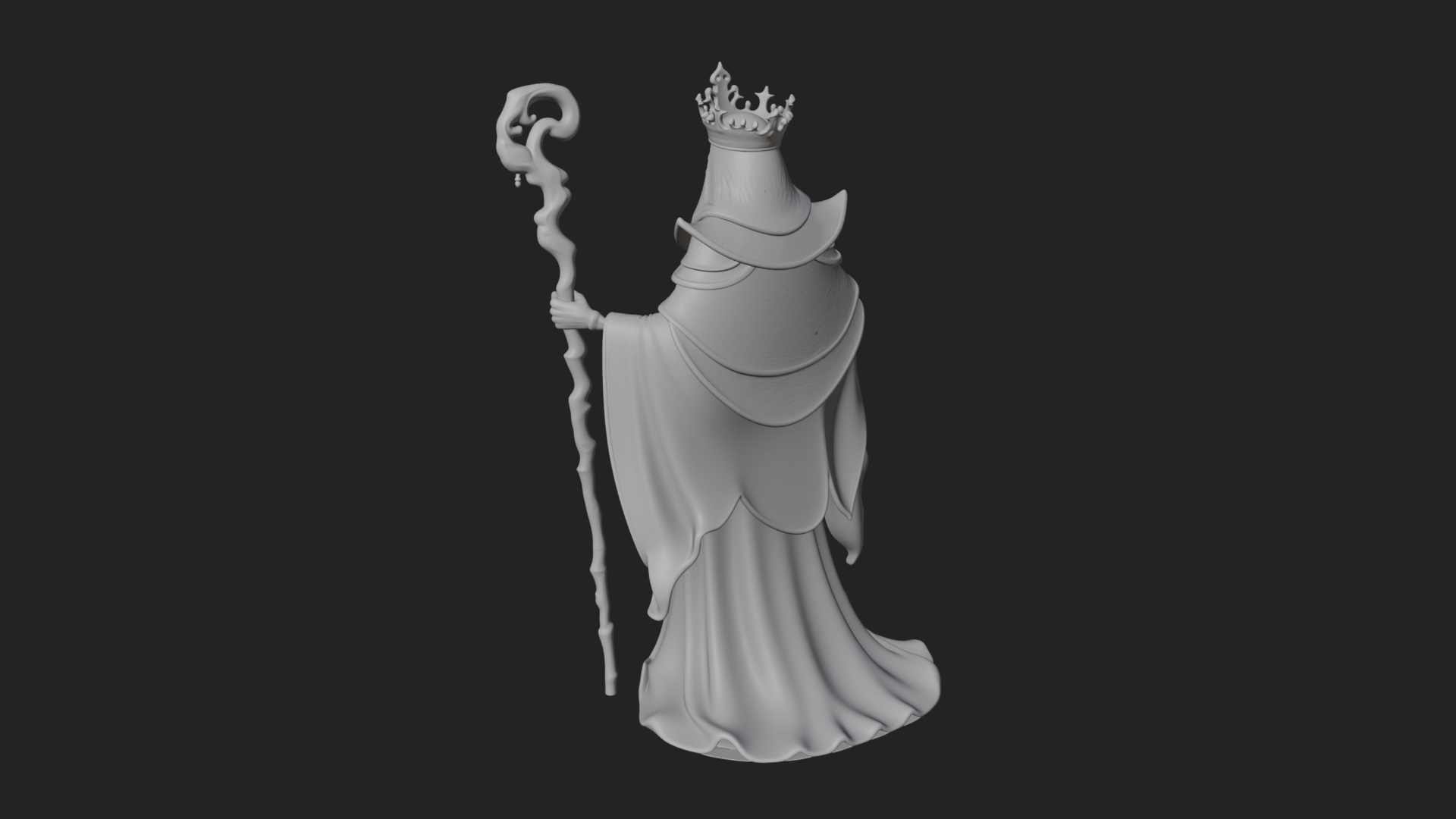 Crowned Skeleton King Statue Design 21 3D Print Model 3D Model
