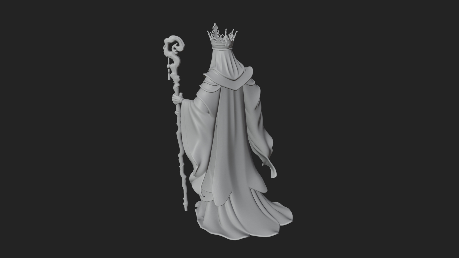 Crowned Skeleton King Statue Design 22 3D Print Model 3D Model
