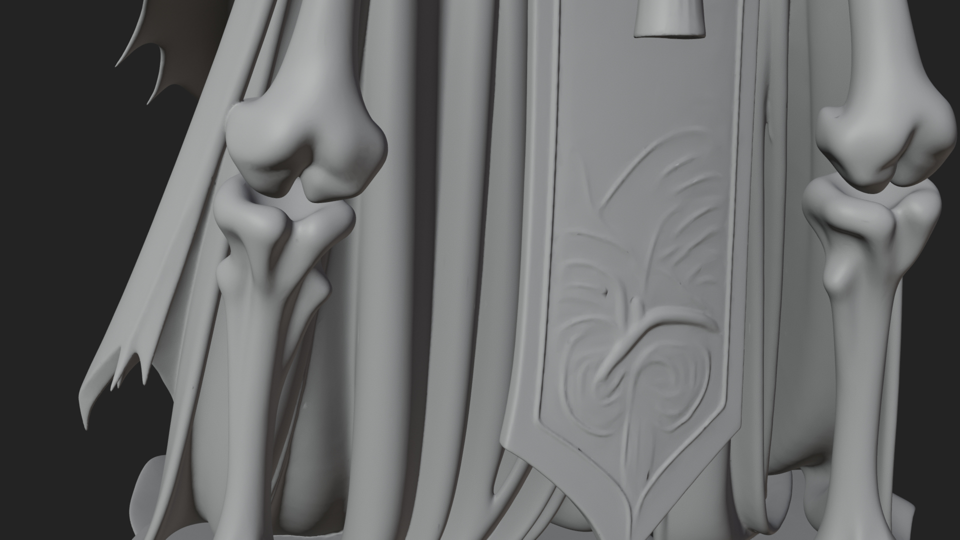 Crowned Skeleton King Statue Design 3 3D Print Model 3D Model