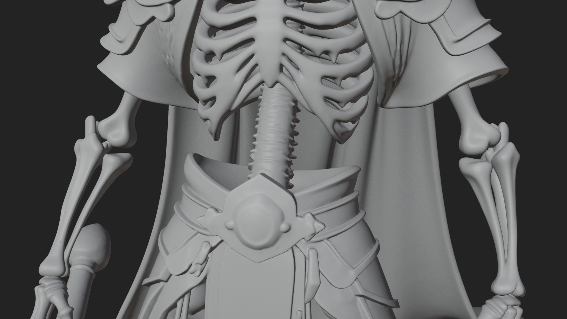 Crowned Skeleton King Statue Design 4 3D Print Model 3D Model