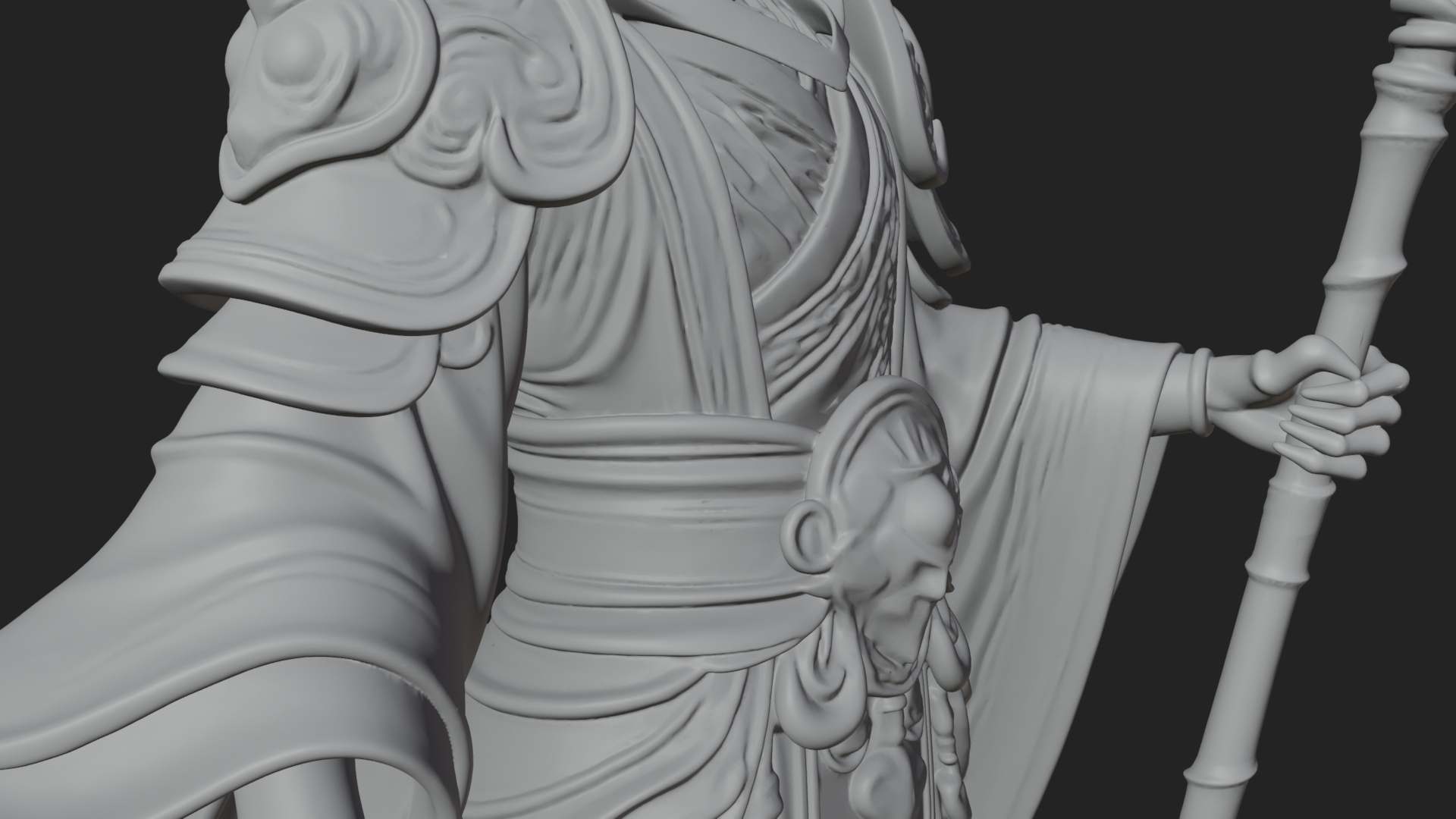 Crowned Skeleton King Statue Design 5 3D Print Model 3D Model