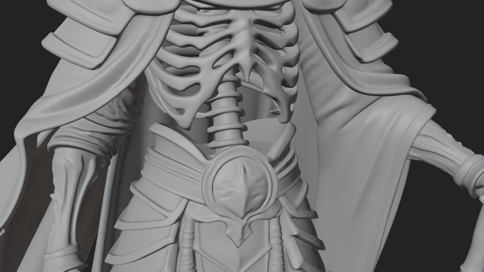 Crowned Skeleton King Statue Design 6 3D Print Model 3D Model