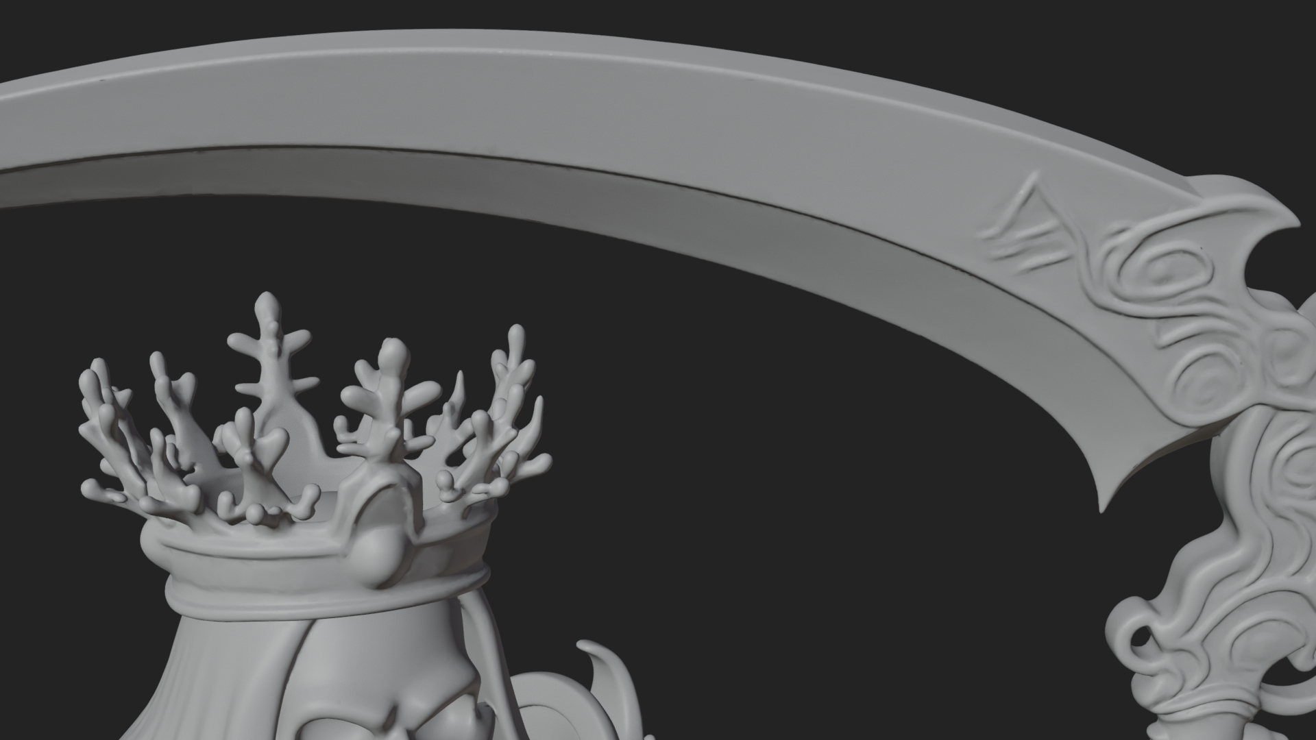 Crowned Skeleton King Statue Design 7 3D Print Model 3D Model