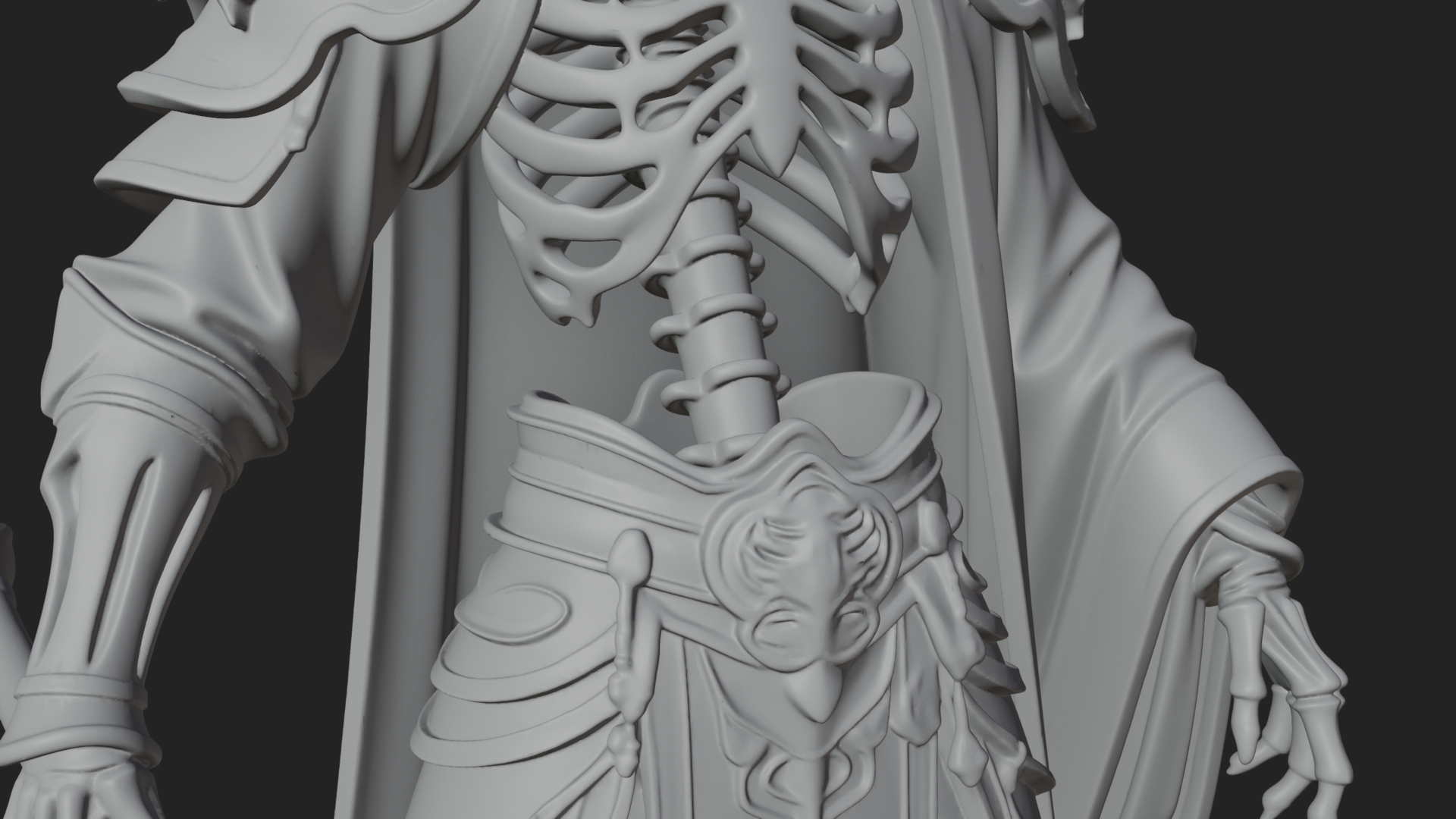 Crowned Skeleton King Statue Design 9 3D Print Model 3D Model
