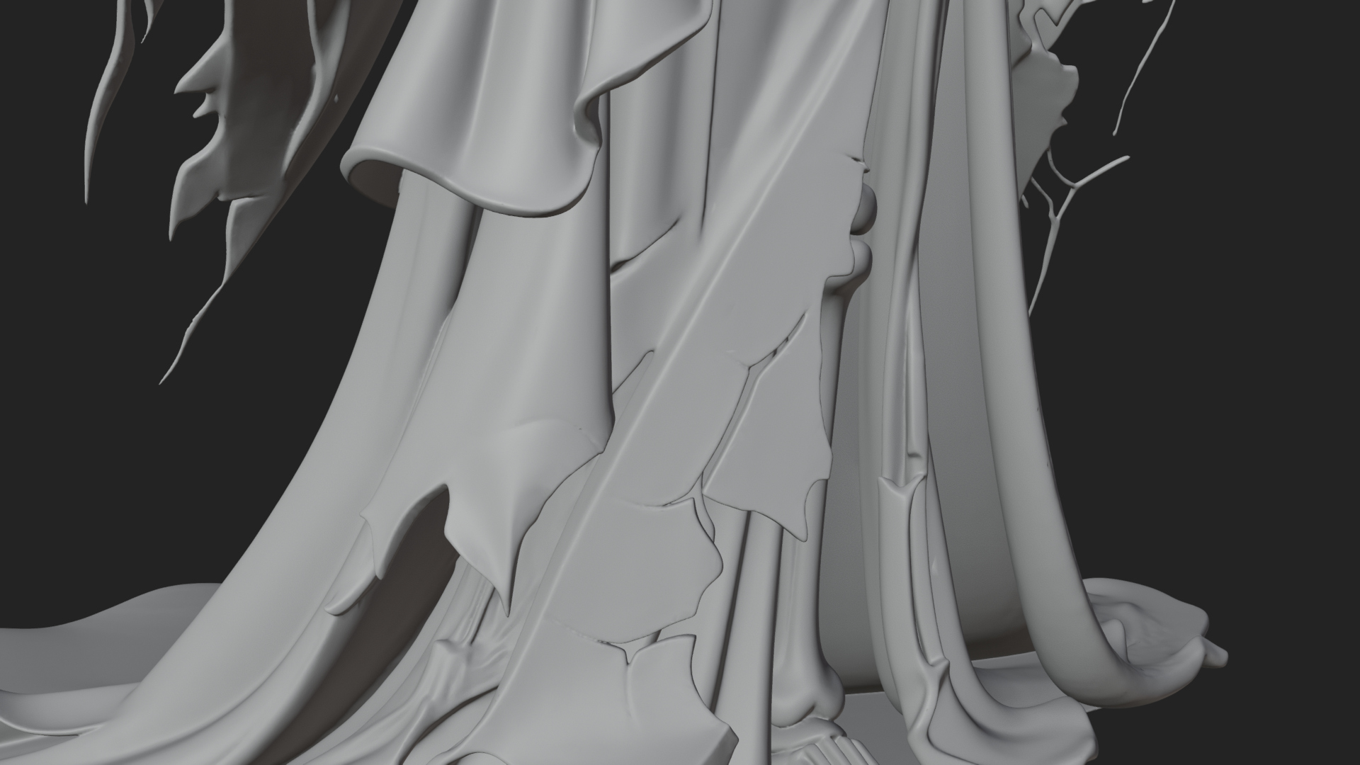 Crowned Skeleton Queen Statue Design 1 3D Print Model 3D Model