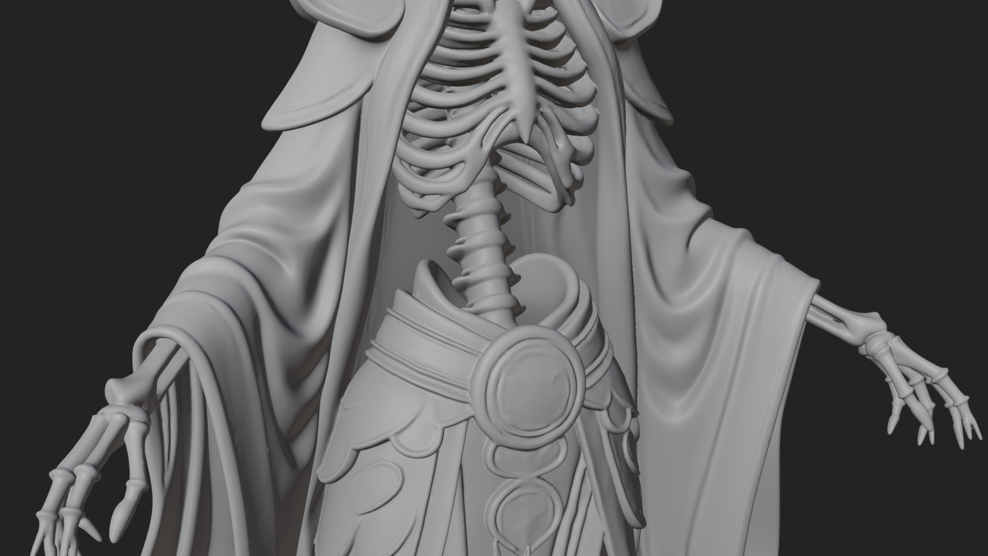 Crowned Skeleton Queen Statue Design 7 3D Print Model 3D Model