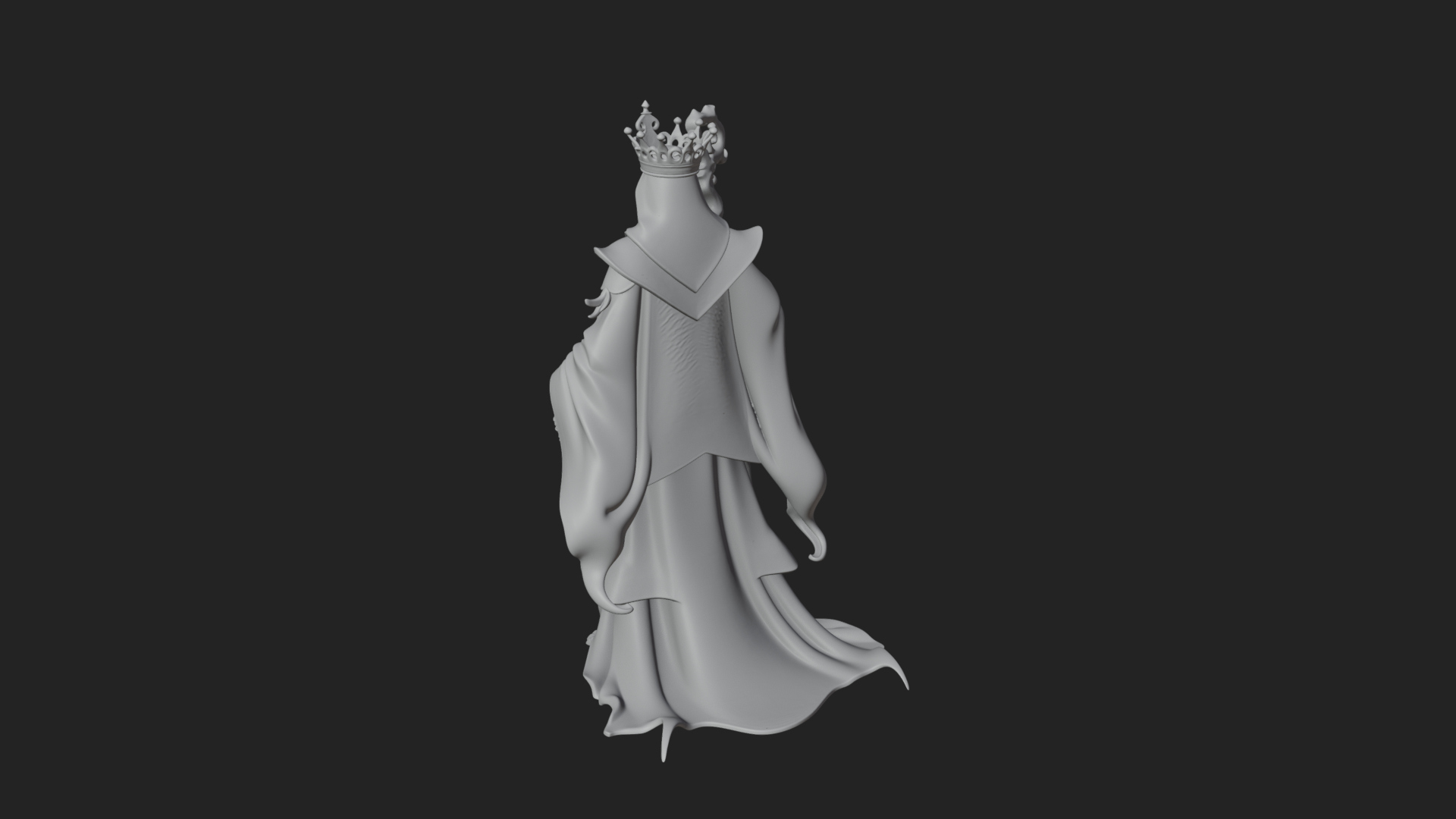 Crowned Skeleton Queen Statue Design 9 3D Print Model 3D Model