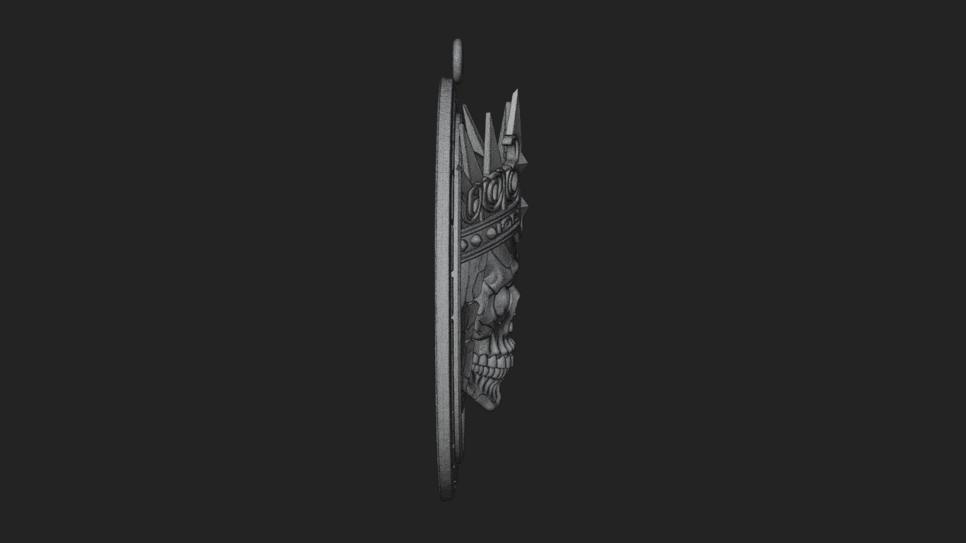 Crowned Skull Oval Relief Plaque Design 1 3D Print Model 3D Model