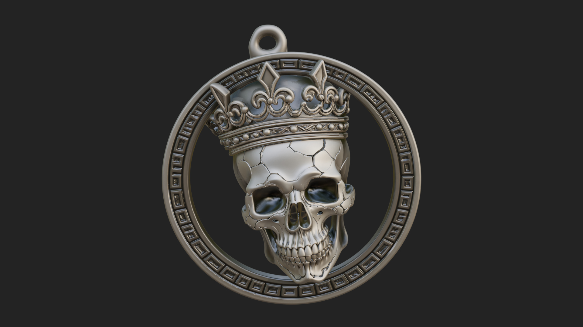Crowned Skull Oval Relief Plaque Design 10 3D Print Model 3D Model