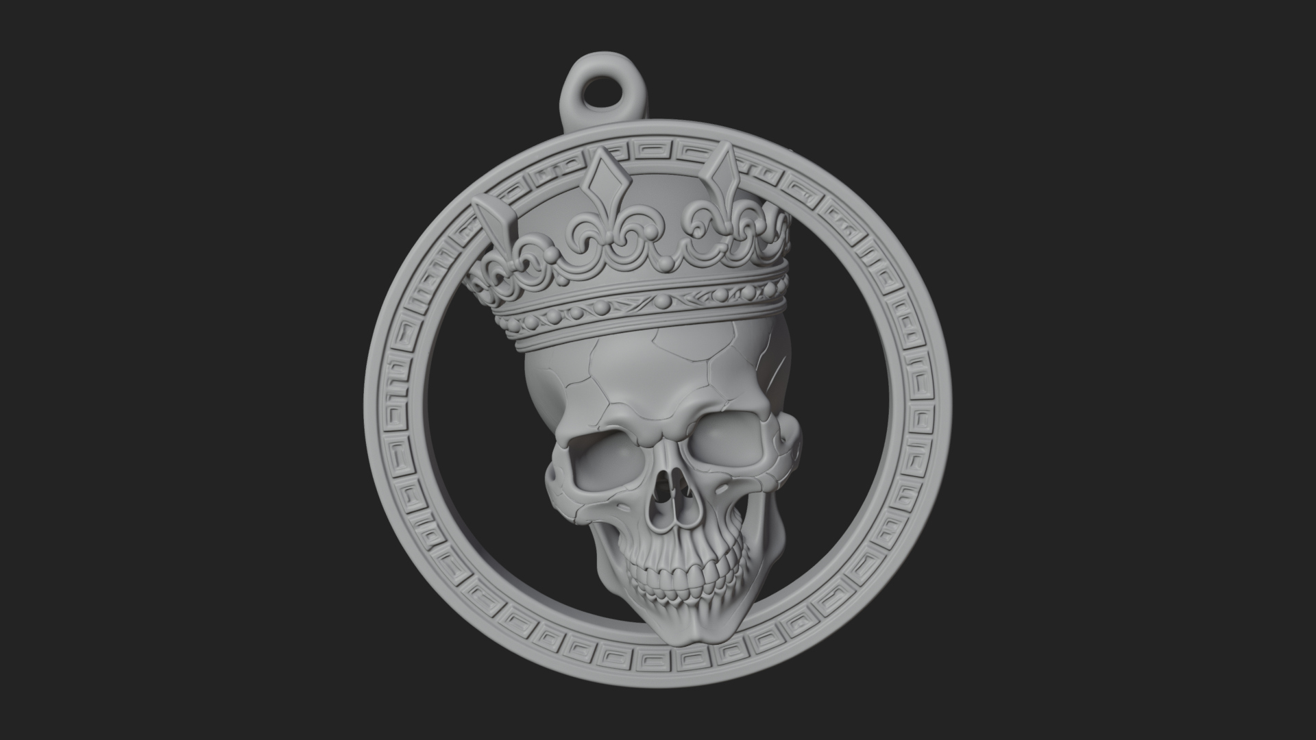 Crowned Skull Oval Relief Plaque Design 10 3D Print Model 3D Model