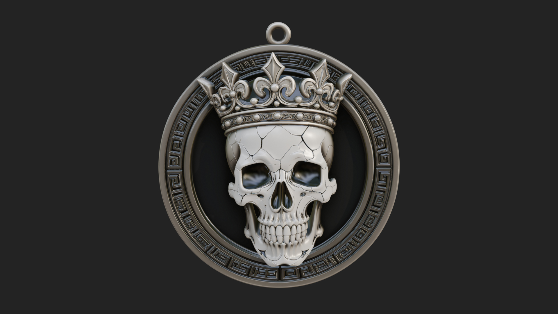 Crowned Skull Oval Relief Plaque Design 11 3D Print Model 3D Model