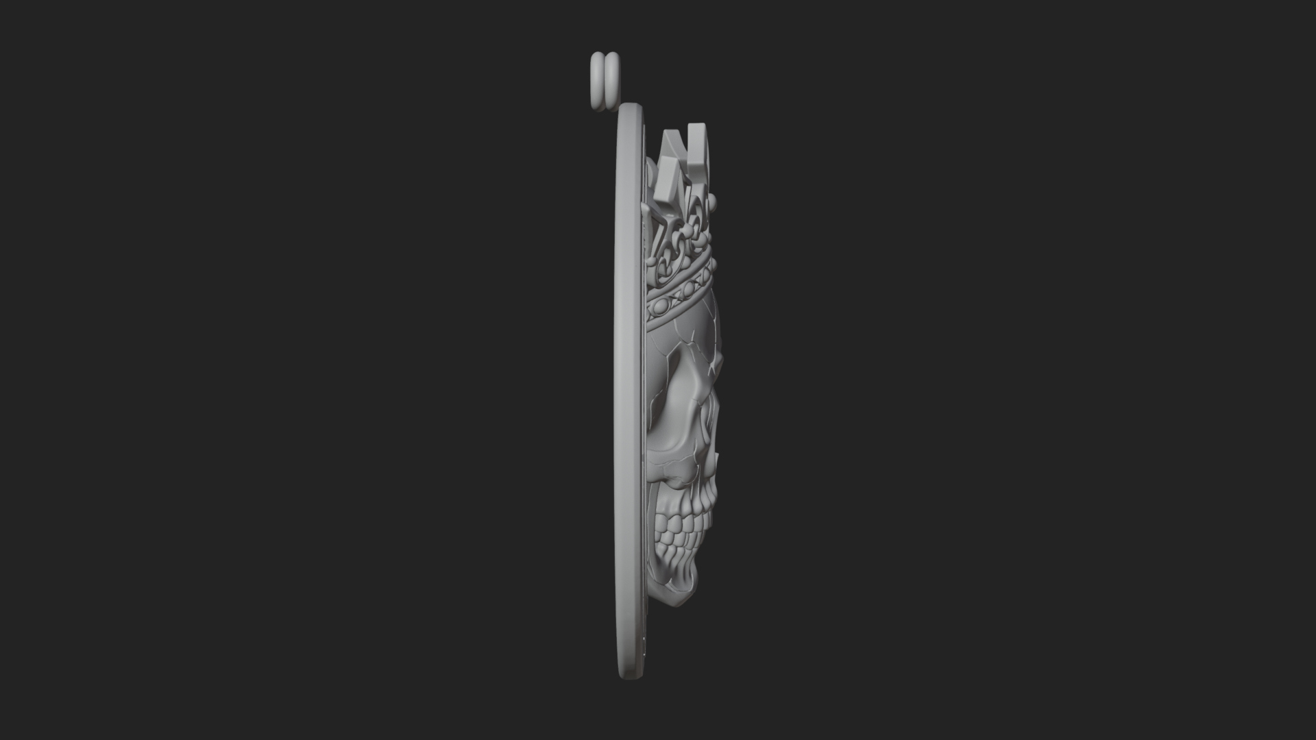 Crowned Skull Oval Relief Plaque Design 11 3D Print Model 3D Model