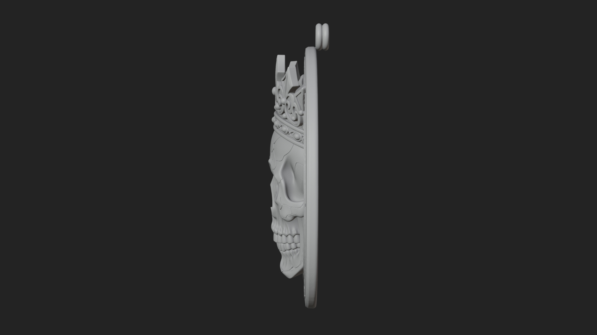 Crowned Skull Oval Relief Plaque Design 11 3D Print Model 3D Model